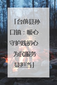 台前县孙口镇：暖心守护践初心 为民服务显担当